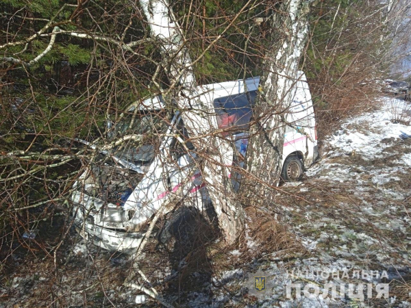 У ДТП на Рівненщині бусик вилетів з траси у дерево, є загиблі та поранені. ФОТО | Криминальные новости
