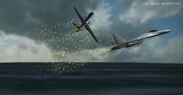 CBS показал, как Су-27 повредил над Черным морем MQ-9 Reaper - Общество
