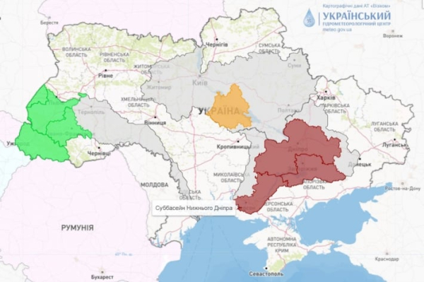 
Запорожская область - III уровень опасности - коричневый, - Украинский гидрометеорологический центр - Новости Мелитополя
