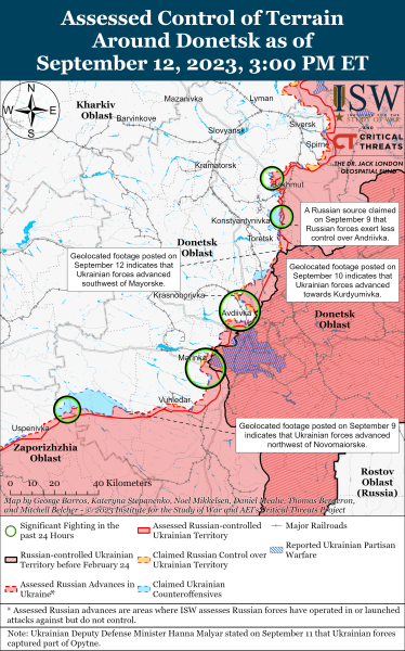 
ВСУ продвинулись возле Работиного: карты боев ISW - Новости Мелитополя. РІА-Південь
