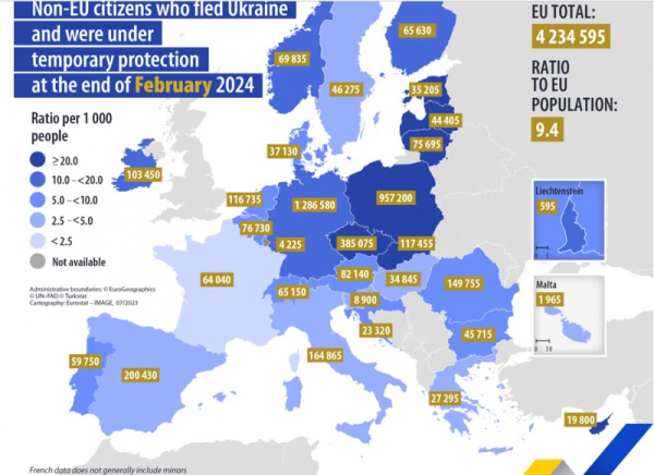 Розселення біженців з України по Європі: ...