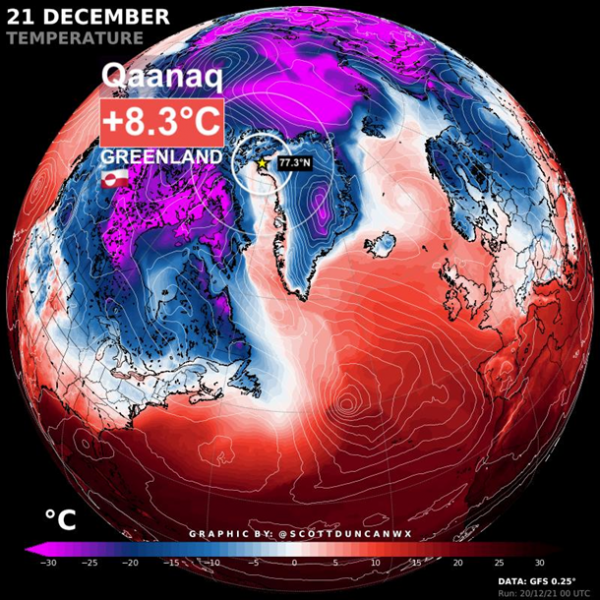 В Гренландии зафиксировали аномально высокую температуру